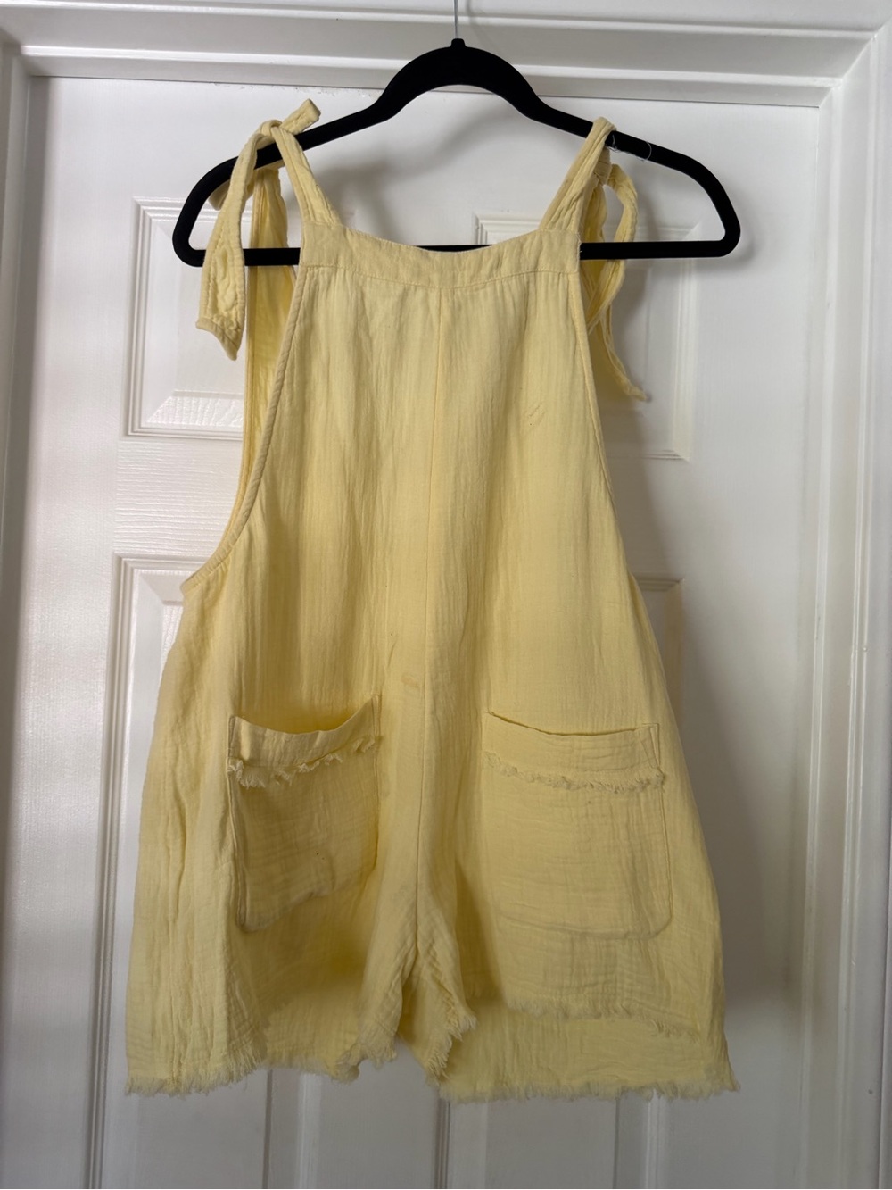 Billabong Pale Yellow Tie-Shoulder Romper